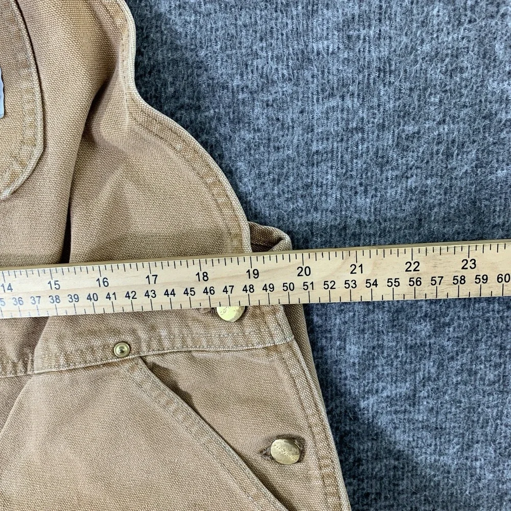 VTG Carhartt Overalls Men 40x33 Brown Double Knee Carpenter Button Fly Canvas